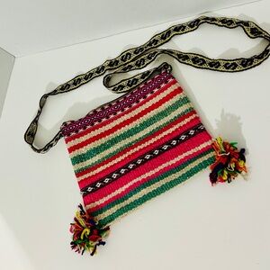 Handmade Peruvian Woven Crossbody Bag-Colorful Andean Boho Festival Purse